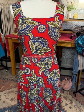 Maurices Red Floral Square-Neck Mini Dress